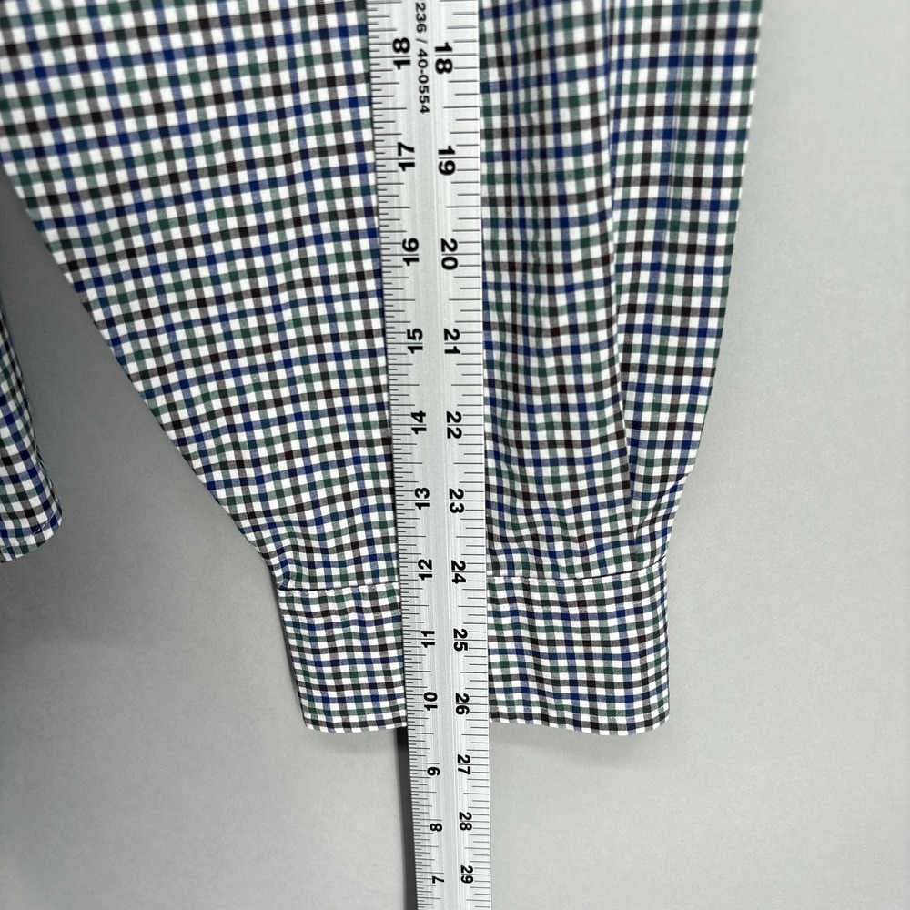 Ralph Lauren Shirt Mens Big 3X Blue Green Check Button Down Long Sleeve Stretch - Picture 12 of 14